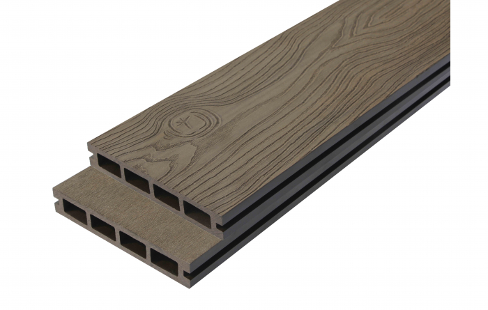 Террасная доска первичный ДПК 150х25 мм. OCEAN BROWN коричневая микс